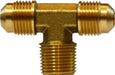 10216 (10-216) Midland SAE 45° Flare Fitting - Male Branch Forged Tee - 1/2" Male SAE 45° Flare x 1/2" Male SAE 45° Flare x 3/4" Male NPT - Brass