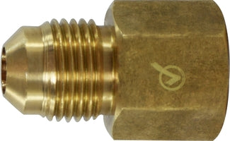 704046-0602 Midland Lead Free 45° SAE Flare Fitting - Female Adapter - 3/8" Male Flare x 1/8" Female NPTF - Brass