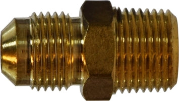 704048-0202 Midland Lead Free 45° SAE Flare Fitting - Male Adapter - 1/8" Male Flare x 1/8" Male NPTF - Brass