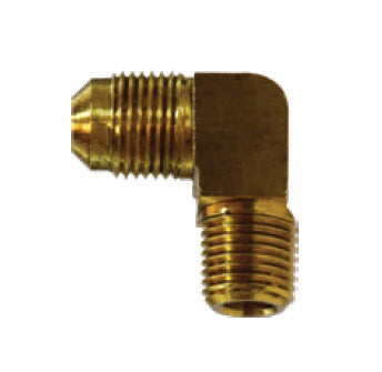 10300B (10-300B) Midland SAE 45° Flare Fitting - Barstock 90° Male Elbow - 1/2" Male SAE 45° Flare x 1/2" Male NPTF - Brass