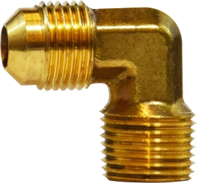 10294 (10-294) Midland SAE 45° Flare Fitting - 90° Male Elbow - 3/8" Male SAE 45° Flare x 1/4" Male NPTF - Brass