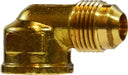 10321L (10-321L) Midland SAE 45° Flare Fitting - Light Pattern90° Female Elbow - 3/8" Male SAE 45° Flare x 1/2" Female NPTF - Brass