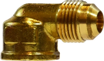 10333 (10-333) Midland SAE 45° Flare Fitting - 90° Female Elbow - 1/4" Male SAE 45° Flare x 1/2" Female NPTF - Brass