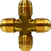 10373 (10-373) Midland SAE 45° Flare Fitting - Forged Flare Cross - 1/4" Male SAE 45° Flare - Brass