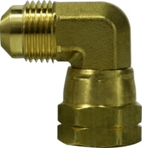 10493 (10-493) Midland SAE 45° Flare Fitting - Forged Swivel 90° Elbow - 1/4" Male SAE 45° Flare x 1/4" Female SAE 45° Flare - Brass