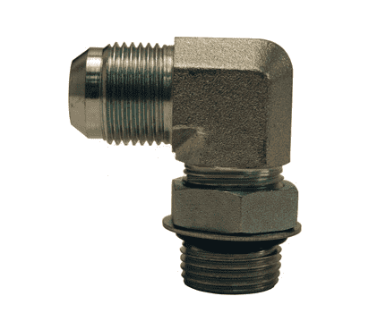 1238-10-08 Dixon Zinc Plated Steel 90 deg. 7/8"-14 Male SAE O-Ring Boss Thread x 3/4"-16 Male SAE Screw Thread