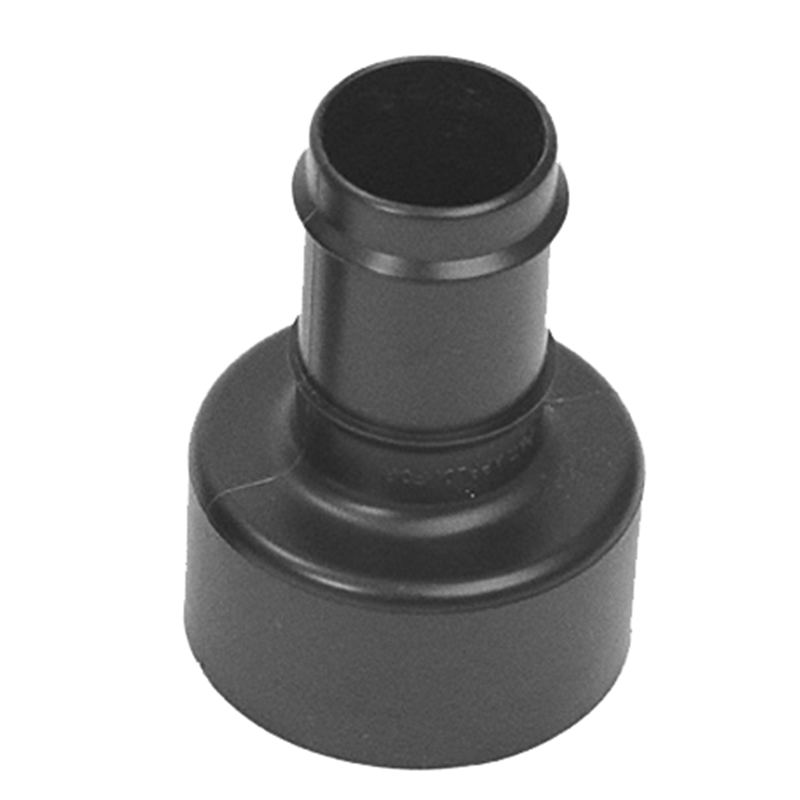 125225EM Flexaust Hose Adapter with Hose Barbs | 1-1/4" Hose End | 2-1/4" Vacuum Intake | Black