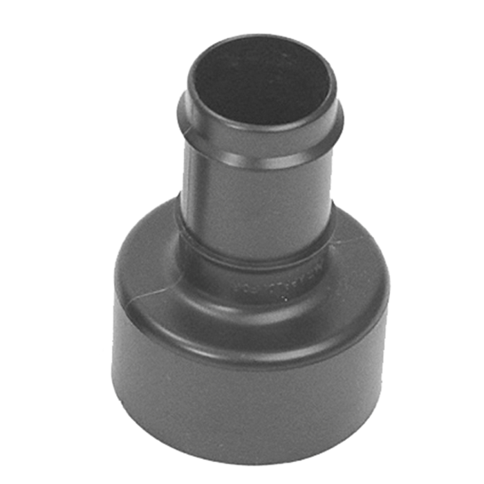 125225EM Flexaust Hose Adapter with Hose Barbs | 1-1/4" Hose End | 2-1/4" Vacuum Intake | Black