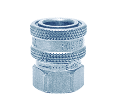 25FSS-101 ZSi-Foster Quick Disconnect FST Series Socket - Straight Thru - 1/4" FPT - 303 Stainless, w/Viton Seal