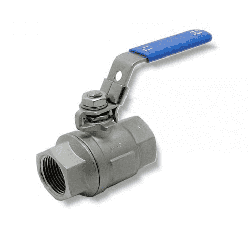 130C41 by RuB Inc. | Full Port Ball Valve | 3/8" Female NPT x 3/8" Female NPT | with Locking Blue Handle | Stainless Steel | Pack of 8