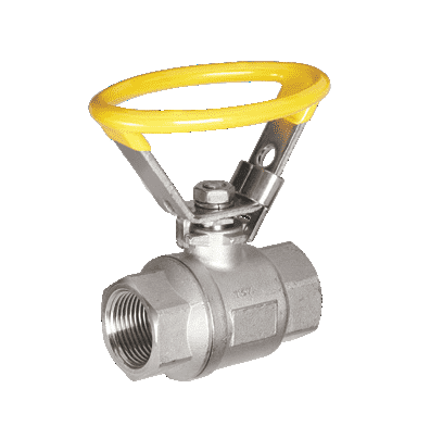 130I43 by RuB Inc. | Full Port Ball Valve | 2" Female NPT x 2" Female NPT | with Oval Locking Blue Handle | Stainless Steel | Pack of 2