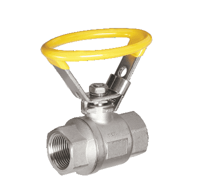 130G43 by RuB Inc. | Full Port Ball Valve | 1-1/4" Female NPT x 1-1/4" Female NPT | with Oval Locking Blue Handle | Stainless Steel | Pack of 6