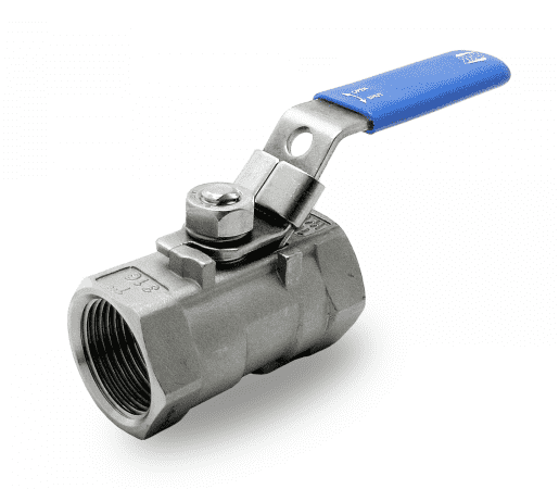 131H41 RuB Inc. Reduced Port Stainless Steel Ball Valve - 1-1/2" Female NPT x 1-1/2" Female NPT - with Locking Blue Handle (Pack of 6)