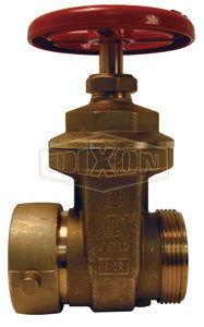 HGVW250F Dixon Forged Brass Single Hydrant Gate Valve - 2-1/2" Female NST(NH) x 2-1/2" Male NST(NH)