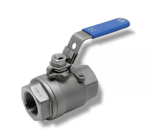 132F41 by RuB Inc. | Full Port Ball Valve | 1" Female NPT x 1" Female NPT | with Locking Blue Handle | Stainless Steel | Pack of 6