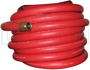 15B15-50RBF Dixon Non-Collapsible Fire & Utility Hose - Red - Coupled - Fem. x Male NST(NH) Expansion Ring Couplings (Brass) - 1-1/2" Hose Size - 1-1/2" Bowl Size - 50ft Length