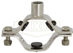 B24RGC-G100 Dixon Valve 304 Stainless Steel Hex Hanger with Nitrile Grommets and Coupler - 1" Tube OD