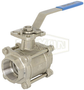 BV2IGN15011-A by Dixon Valve | 3-Piece Industrial Ball Valve | Full Port | 1-1/2" Female NPT x 1-1/2" Female NPT | Stainless Steel
