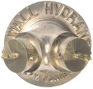 DMOCA40225F Dixon Cast Brass Exposed Two-Way Wall Hydrant - 4" Female NPT Inlet x Two 2-1/2" Male NST(NH) Outlets