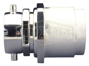 CSSTF25F30T-C Dixon Polished Chrome Plated Cast Brass Spring Check Type Snoot - Pin Lug - Female Outlet - 3" Female NPT Outlet x 2-1/2" Female NST(NH) Inlet