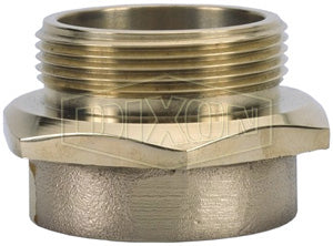 MOC250NYC-P Dixon Polished Cast Brass Single Male Outlet with Hex (Open Snoot) - 2-1/2" Female NPT x 2-1/2" Male NYC