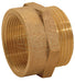 FM4025F Dixon Cast Brass Female to Male Hex Nipple - Increaser / Reducer - 4" Female NPT x 2-1/2" Male NST(NH)