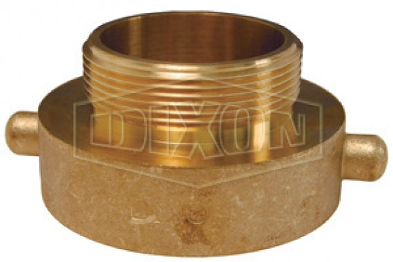 HA25NYC76 Dixon Cast Brass Hydrant Adapter - Pin Lug - Increaser / Reducer - 2-1/2" Female NYC x 3/4" Male GHT