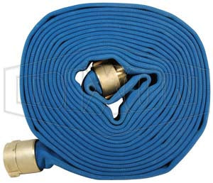 PW615B100RBF Dixon Double Jacket Potable Water Hose - Blue - Coupled - Female x Male NST(NH) Expansion Ring Couplings (Brass) - 1-1/2" Hose Size - 100ft Length