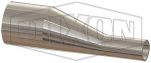 2211EBB400200F4 Dixon Valve 4" x 2" Tube OD 316L Stainless Steel BioPharm Weld x Weld Eccentric Reducer BPE2016 (PM Finish - SF4)