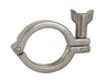 13MHHM100-150SN Dixon 304 Stainless Steel Single Pin Heavy Duty Sanitary Clamp with Serrated Wing Nut - 1" - 1-1/2" Tube OD