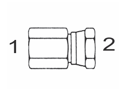 1405 8x12 by Couplamatic | Hydraulic Adapter | 1/2" Female NPTF x 3/4" Female NPSM