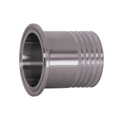 14MPHR-G150100 Dixon 304 Stainless Steel Sanitary Rubber Hose Adapter - 1-1/2" Tube OD - 1" Hose Size