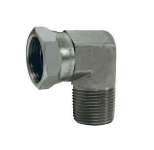 1501-8-6 Dixon Zinc Plated Steel 90 deg. 1/2"-14 Male NPTF x 3/8"-18 Female NPSM Swivel Nut