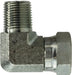 150186 (1501-8-6) Midland Hydraulic Male 90° Elbow Swivel Adapter - 1/2" Male Pipe x 3/8" Female NPSM - Steel