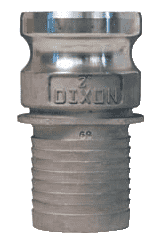 150ENOSSS Dixon 1-1/2" 316 Stainless Steel Type E Male Adapter x Notched NOS Hose Shank
