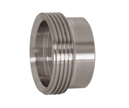 15R-G200 Dixon 304 Stainless Steel Sanitary Recessless Threaded Bevel Seat Ferrule for Expanding - 2" Tube OD