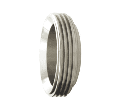15TRF-G250 Dixon 304 Stainless Steel Sanitary Short Threaded Bevel Seat Weld Ferrule - 2-1/2" Tube OD