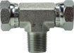 160144 (1601-4-4) Midland Hydraulic Male Swivel Branch Tee - 1/4" Female NPSM x 1/4" Female NPSM x 1/4" Male Pipe - Steel