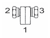 1602 4x4x4 by Couplamatic | Hydraulic Adapter | 1/4" Female NPTF x 1/4" Female NPSM | Tee