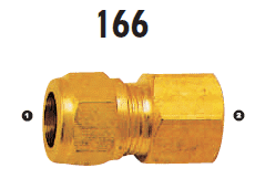 166-04-04 Adaptall Brass -04 Compression x -04 Female BSP Solid Adapter