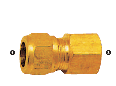 166-05-02 Adaptall Brass -05 Compression x -02 Female BSP Solid Adapter