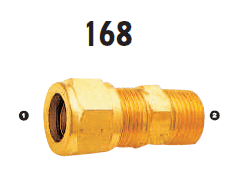 168-06-04 Adaptall Brass -06 Compression x -04 Male BSPT Adapter