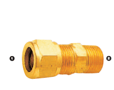 168-06-08 Adaptall Brass -06 Compression x -08 Male BSPT Adapter