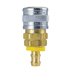 1714W ZSi-Foster Quick Disconnect 1-Way Manual Socket - 3/8" ID - Push-On Hose Stem - Brass/Steel