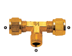 172-05-02 Adaptall Brass -05 Compression x -02 Male BSPT Branch Tee
