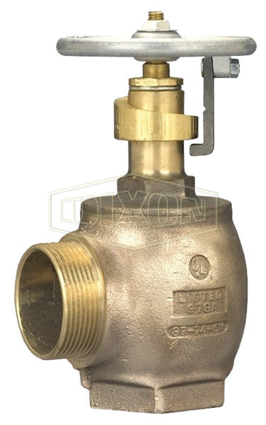 AVAPR250F Dixon Cast Brass Domestic Adjustable Pressure Restricting Angle Valve - 2-1/2" Female NPT Inlet x 2-1/2" Male NST(NH) Outlet