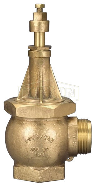 WHYD3025F Dixon Cast Brass Wharf Hydrant - 3" Female NPT Inlet x 2-1/2" Male NST(NH) Outlet