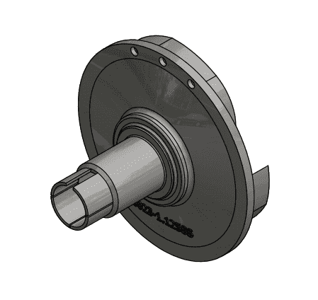 18060SS Banjo 3" Pump Impeller - 1.125" Inner Diameter - 5.5" Outer Diameter - Stainless Steel