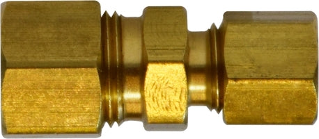 18076 (18-076) Midland Compression Fitting - Reducing Union - 1/4" Tube OD x 1/8" Tube OD - Brass