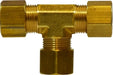 18106 (18-106) Midland Compression Fitting - Tee - 1/2" Tube OD - Brass